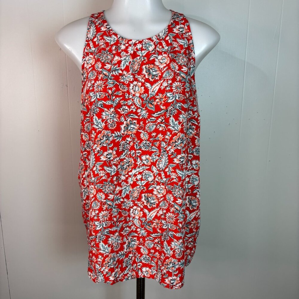 Old Navy Tank Top Medium Orange Blye Floral Casual Women's